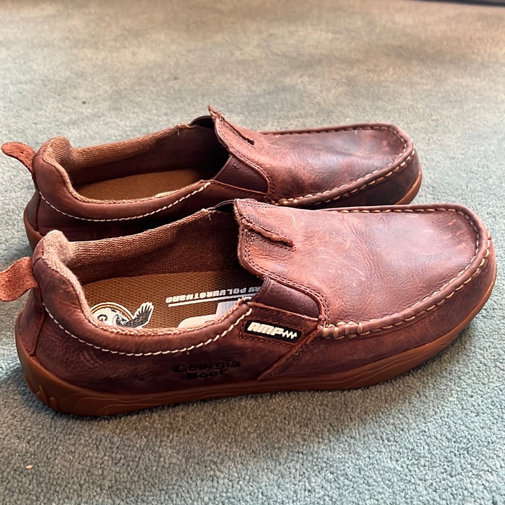 Georgia Boot Woman’s Moc Toe Slipper Shoe Dark Brown G063 USA 10M